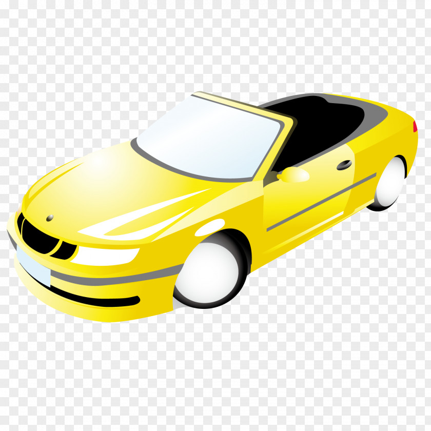 Yellow Sports Car Auto Show Door PNG