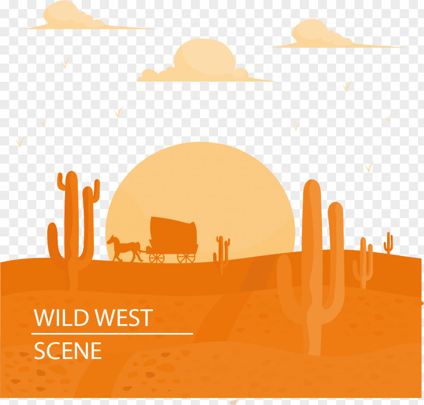 Desert Scene At Dusk Under Sunset Download PNG