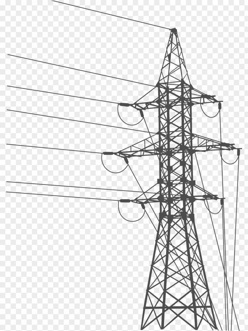 Electrical Overhead Power Line Electric Transmission Tower Electricity Grid PNG