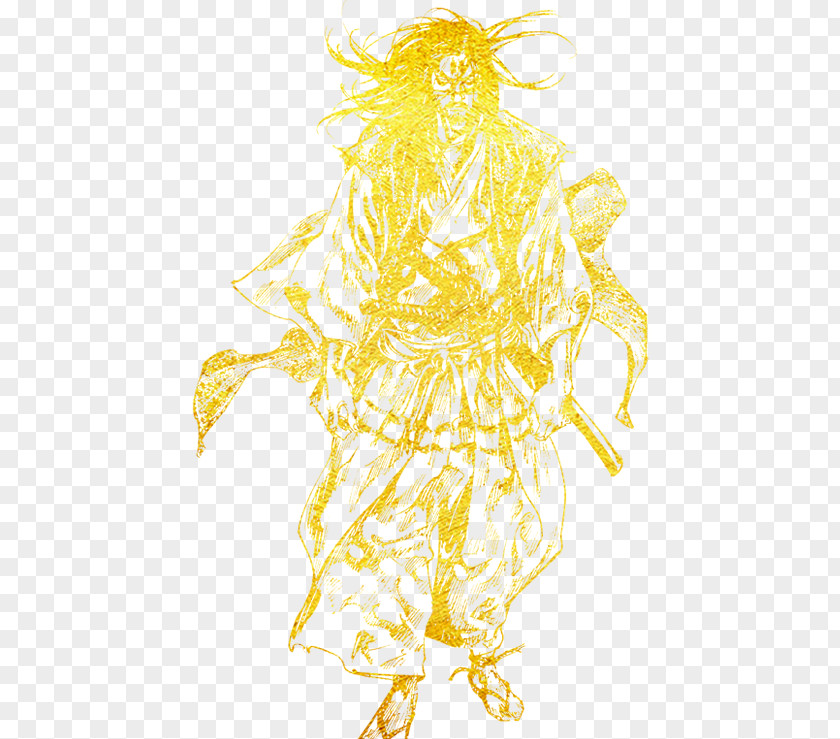 Samurai Silhouette Illustration PNG