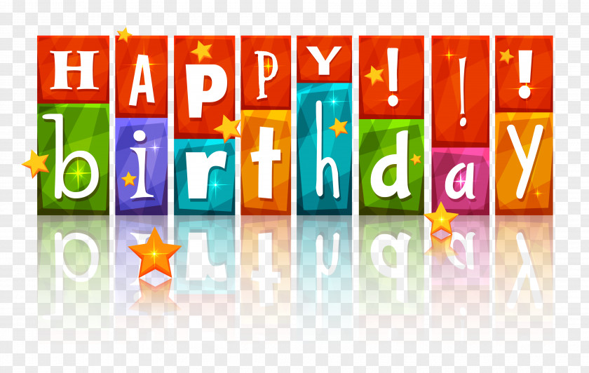 Transparent Colorful Happy Birthday With Stars Image Cake To You Clip Art PNG