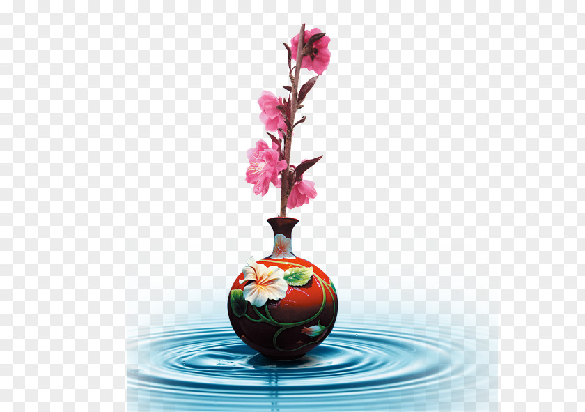 Chinese Style Vase,Peach Blossom Poster Humour Joke PNG