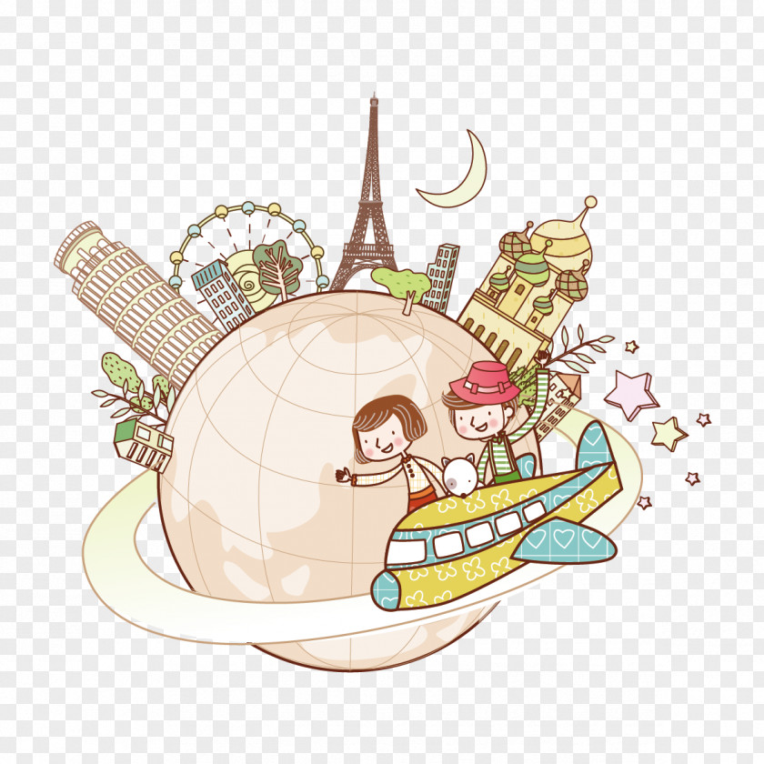 Global World Shanghai Travel Child Illustration PNG