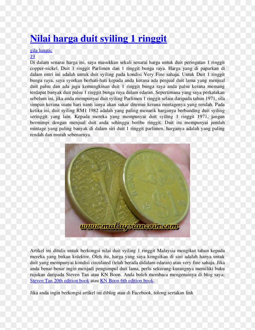 Coin Malaysian Ringgit Money Duit Nilai PNG