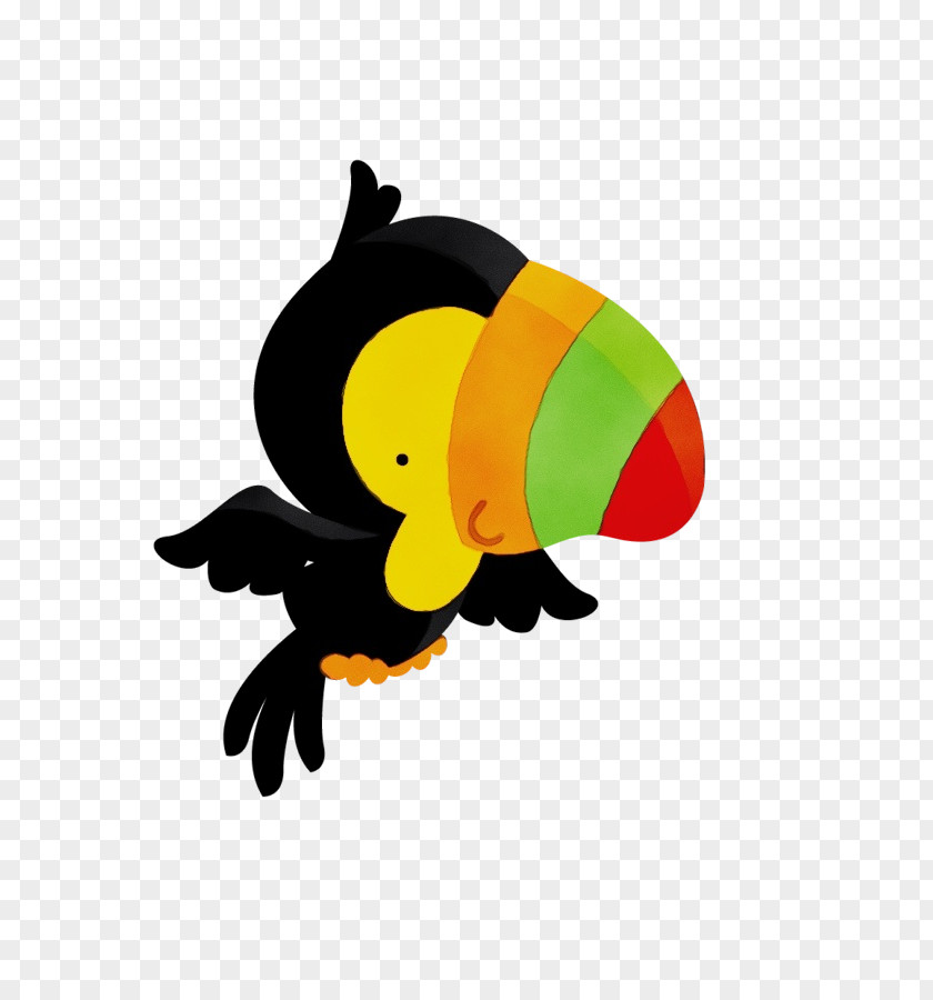 Toucan Logo Watercolor Cartoon PNG