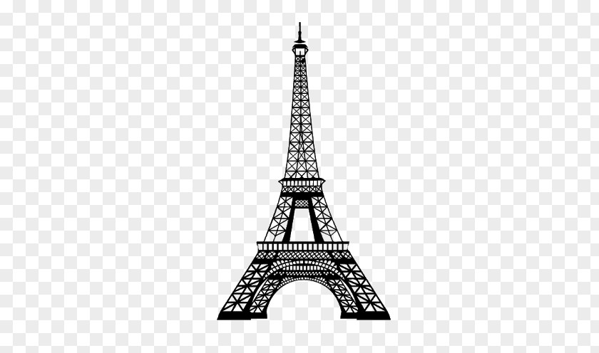 Eiffel Tower Cityscape Wall Decal Skyline Drawing PNG
