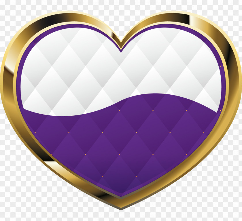 Purple Heart-shaped Vector Material Retro Button Heart Euclidean Metal PNG