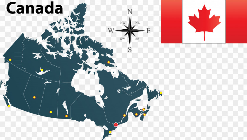 Canadian Flags Vector Map Compass Flag Of Canada Silhouette PNG