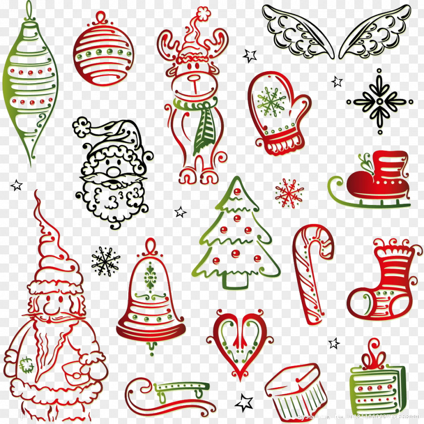 Free Christmas Creative Pull Santa Claus Tree Clip Art PNG