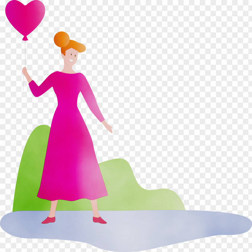 Cartoon Pink Figurine Style PNG