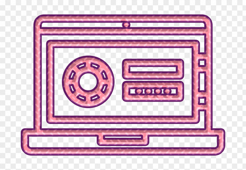 Laptop Icon Data Protection Safe Box PNG