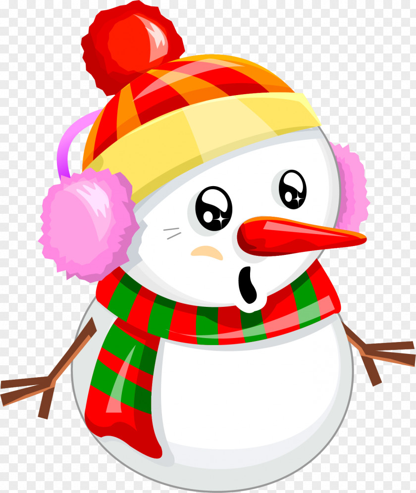 Vector Painted Snowman Santa Claus Christmas Tree Christmastide PNG