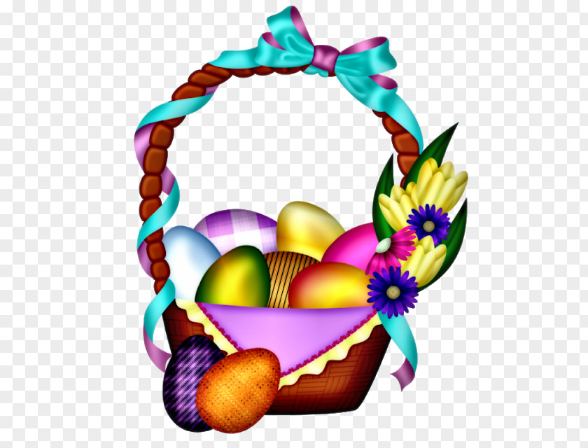 Basket Gift Easter Egg Background PNG