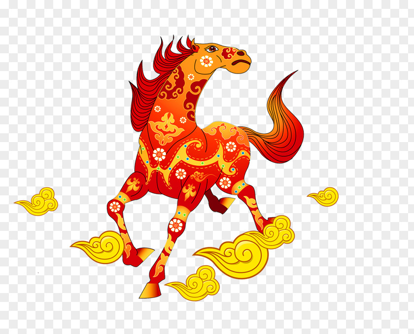 Horse Wedding Invitation Greeting Card Chinese New Year Zodiac PNG