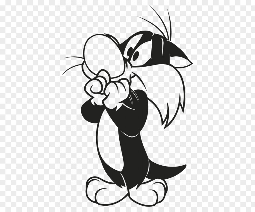 Sylvester The Cat Jr Clip Art Drawing Image Looney Tunes Black And White PNG