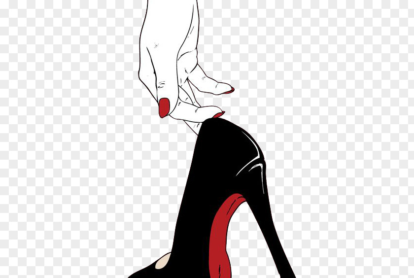 Hand Holding Red Nails Heels Bacon Drawing Sketchbook Ideas Illustration PNG
