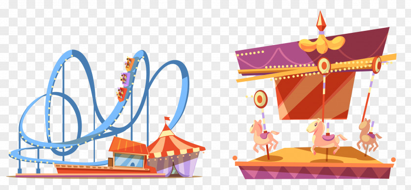 Vector Amusement Park Coney Island Universal Orlando Roller Coaster PNG