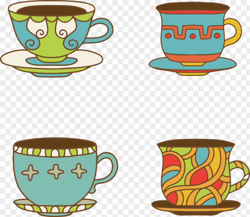 Vector Cup Teacup Coffee Clip Art PNG