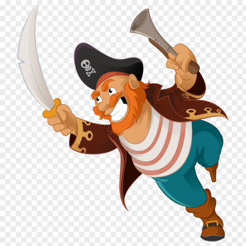 Leap Vector Pirate Cartoon Stock Illustration PNG