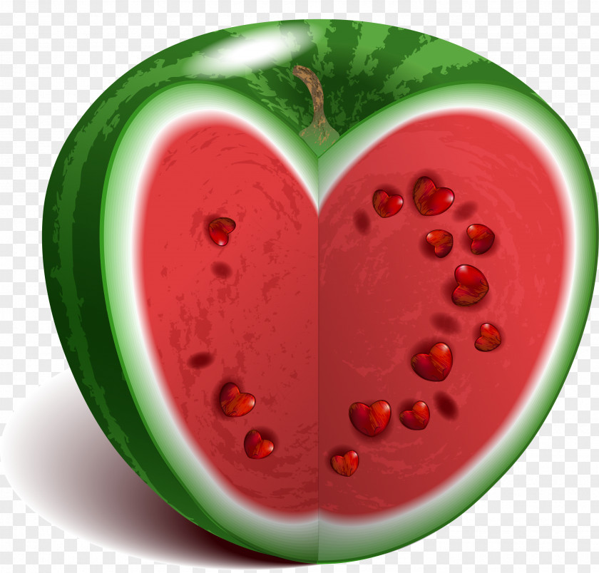 Red Love Watermelon Vegetable PNG