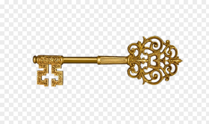 Gold Key Skeleton Clip Art PNG