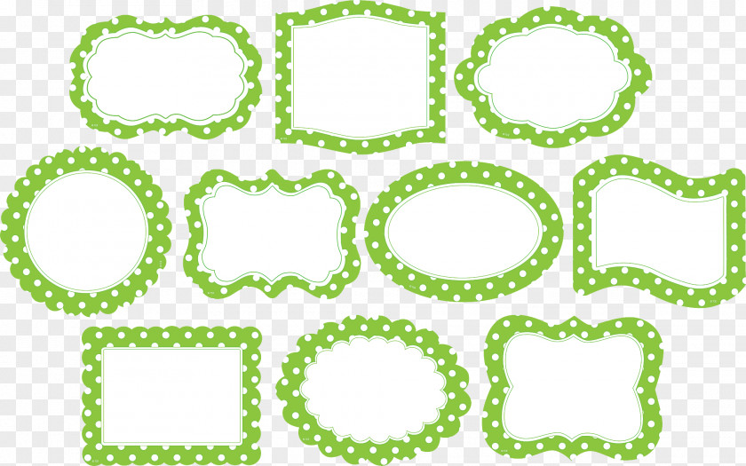 Lime Border Frame Photos Area Polka Dot Shape Picture Pattern PNG