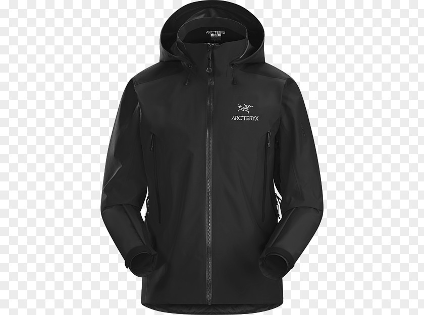 Black Jacket Hoodie T-shirt Arc'teryx Coat PNG