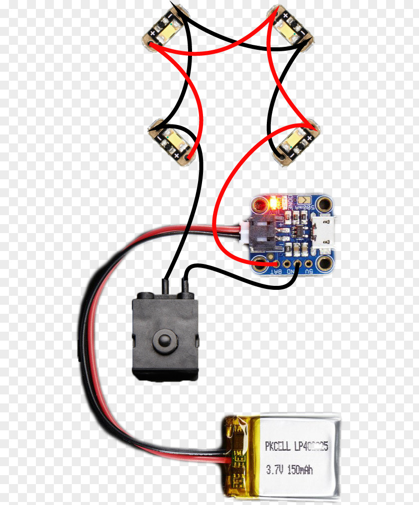 Circuit Diagram Battery Charger Light-emitting Diode Lithium Polymer Electrical Wires & Cable PNG