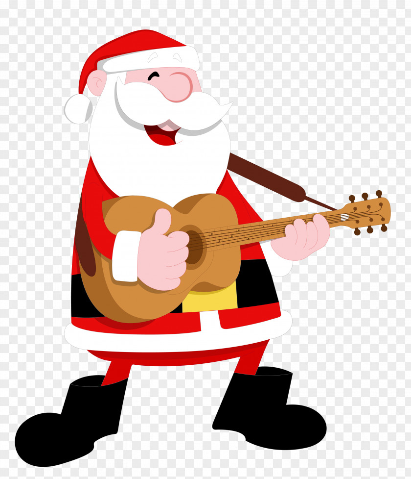 Guitar Santa Claus Royalty-free Clip Art PNG
