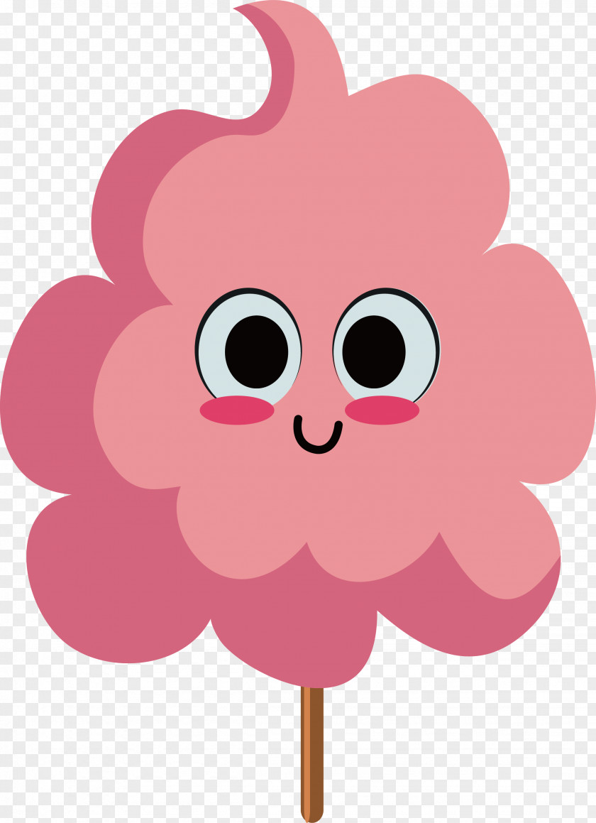Pink Cotton Candy With Big Eyes Sugar Animation PNG