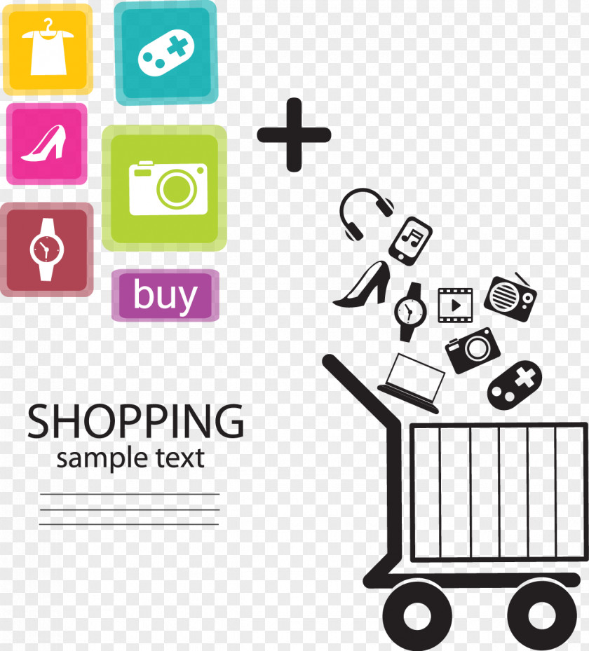 Vector Network Shopping Cart Online Infographic PNG