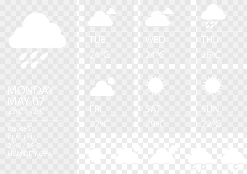 Vector Painted Weather Forecast White Pattern PNG