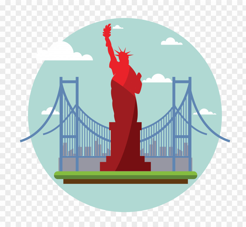 Vector Statue Of Liberty Manhattan Jigsaw Puzzle PNG