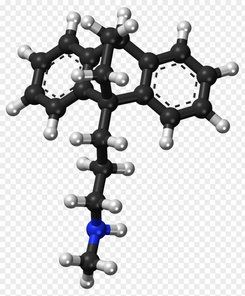 Ball-and-stick Model Maprotiline Molecule Acetate Space-filling PNG