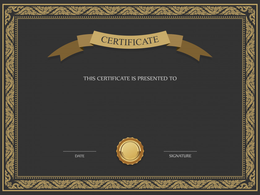 Black And Brown Certificate Template Image Academic PNG