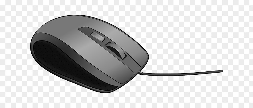 Painted Black Wired Mouse Computer Clip Art PNG
