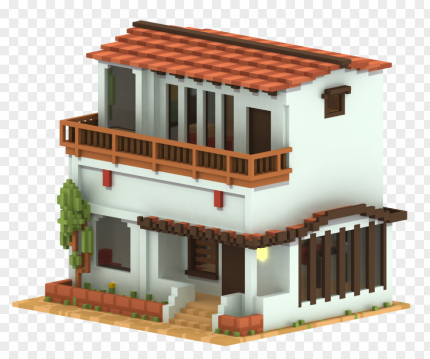 House Voxel Art Minecraft PNG