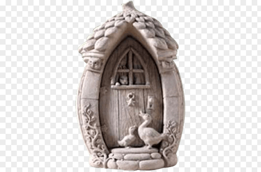 Mother Goose Stone Carving Fairy Door Rock PNG