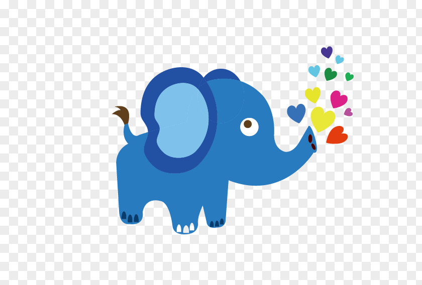 Blue Cute Cartoon Baby Elephant Indian Clip Art PNG