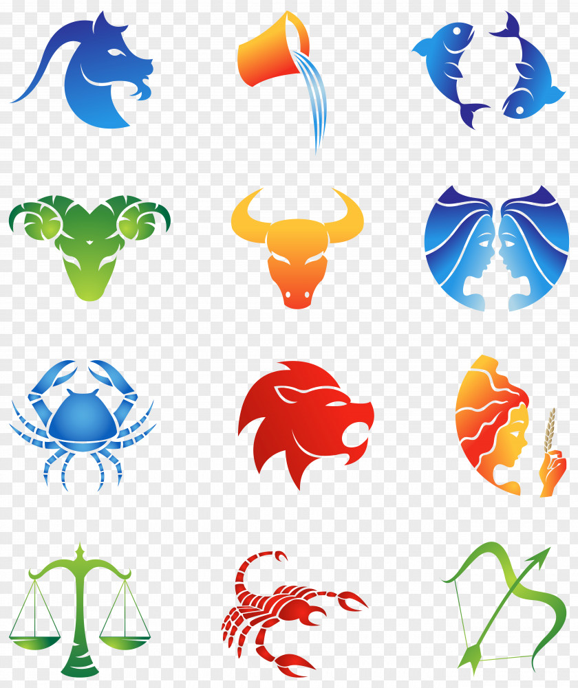 Colourful Zodiac Signs Set Clipart Image Astrological Sign Horoscope Capricorn Astrology PNG