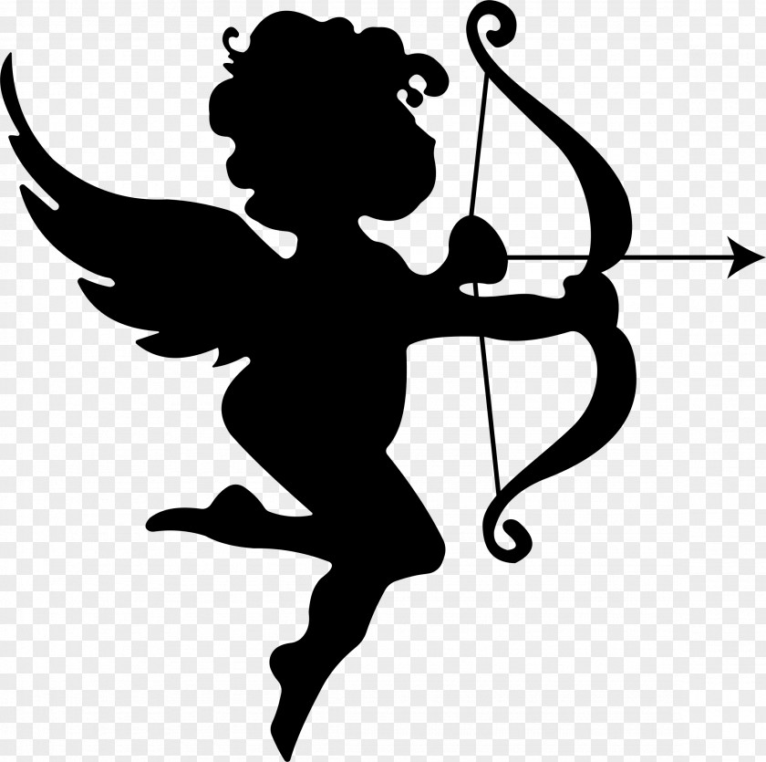 Cupid Silhouette Clip Art PNG