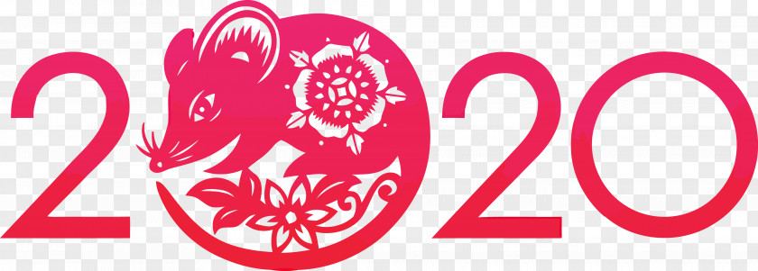 Logo Pink Happy New Year 2020 Years PNG