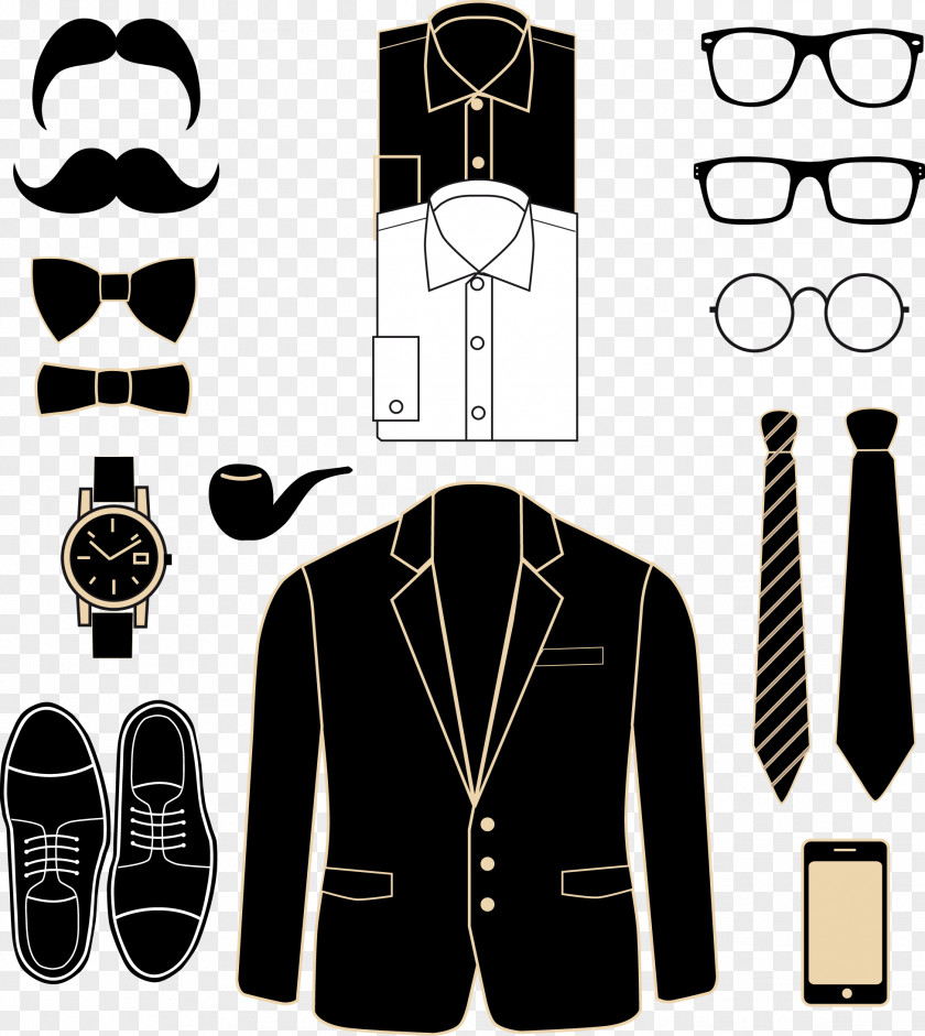Men's Suits Shirts Neckties Shoes Suit Clothing Fashion Illustration PNG
