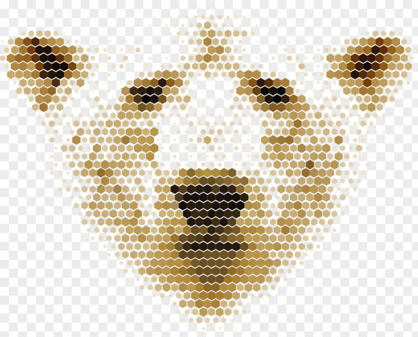 Mosaic Vector Polar Bear Animal Illustration PNG