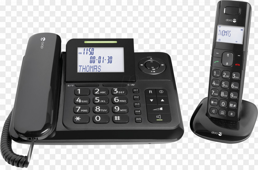 Doro Comfort 4005 Cordless Telephone Digital Enhanced Telecommunications PhoneEasy 100w PNG