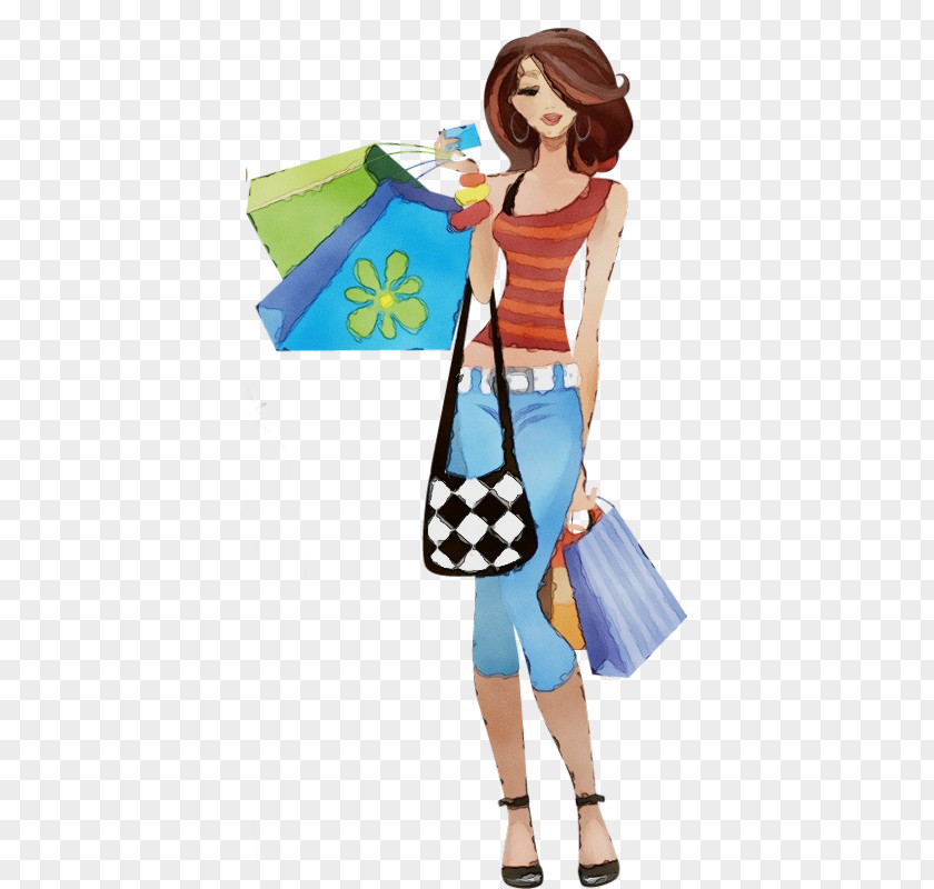 Fashion Design Handbag Cartoon Turquoise Pattern Bag PNG