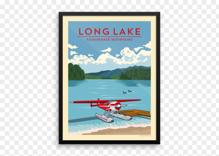 Iceland Attractions Map Poster Adirondack Park Lake Placid Long PNG