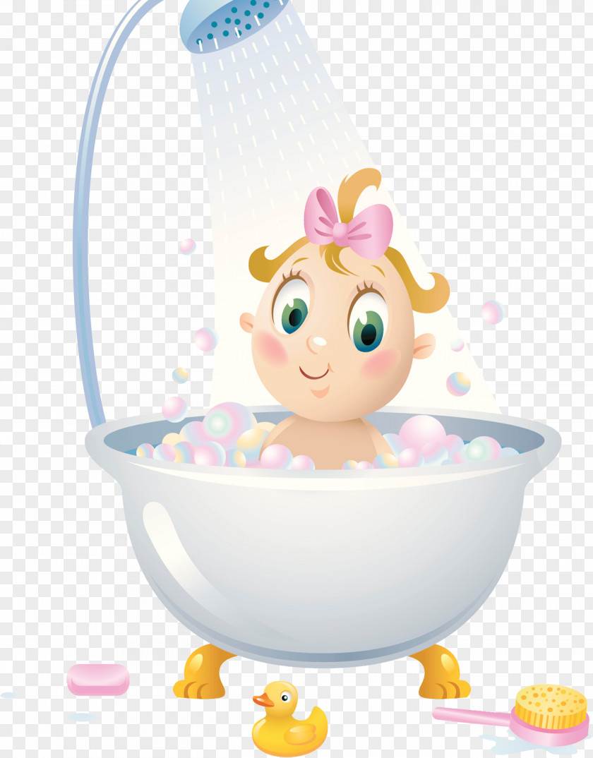 Bathroom With Shower Child Bathtub Illustration PNG