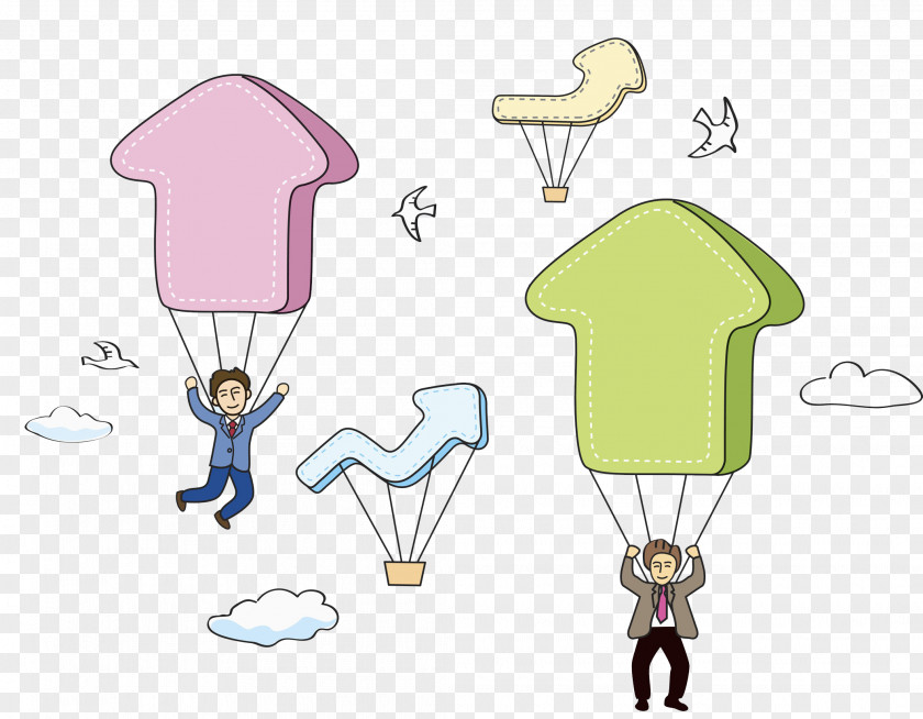 Parachute Crew Cartoon Designer PNG