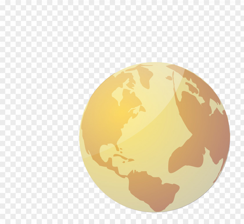 Yellow Planet Earth Euclidean Vector PNG